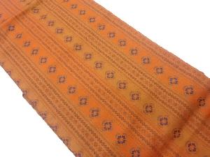 縞に花・幾何学模様織出し名古屋帯